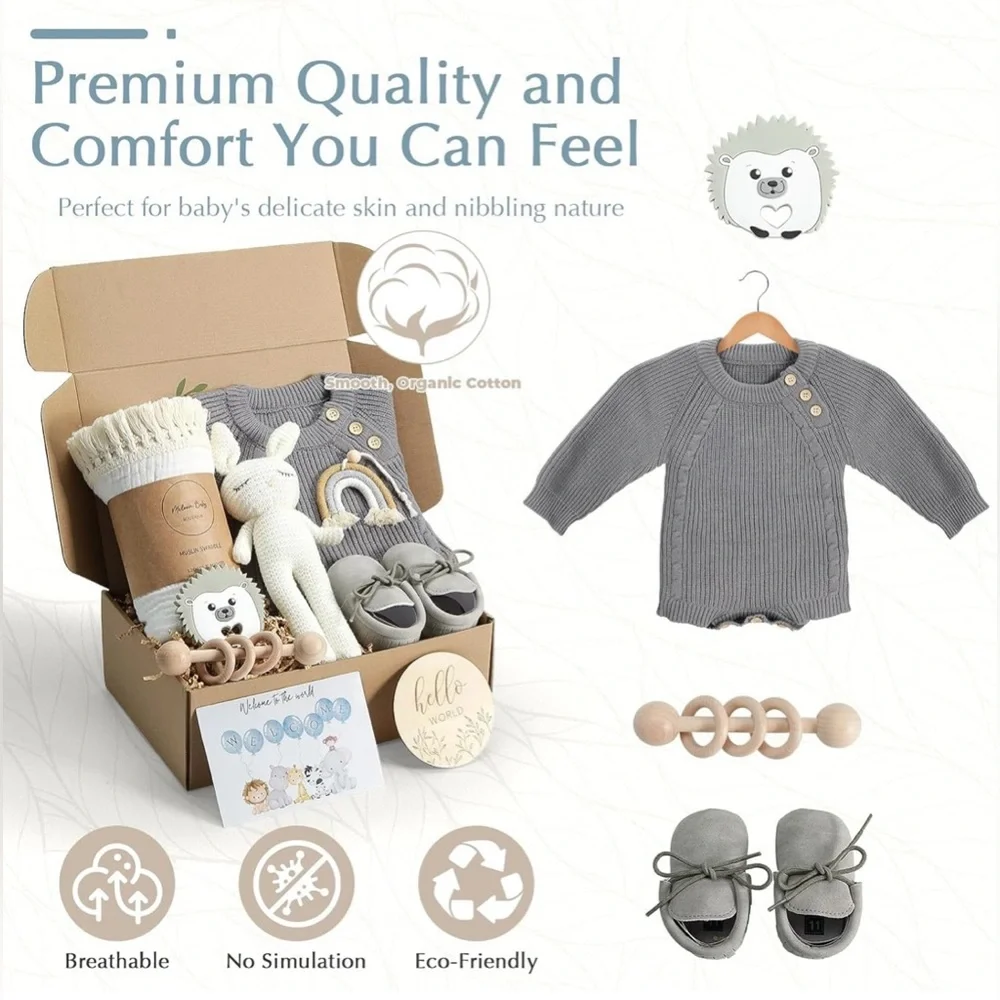 Baby Gift Set, Baby Boy Newborn Gifts Box, Boho Gender Neutral
